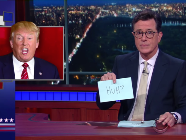 Colbert jokes about Trump